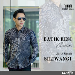 Kemeja Batik Pria Regular Fit Motif SILIWANGI Lengan Panjang Premium Bahan Katun Furing Solo