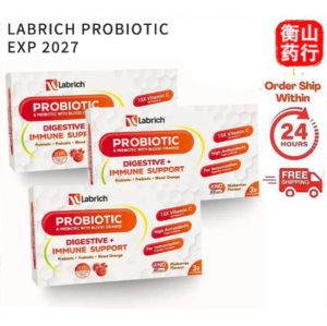 LABRICH PROBIOTIC [ TRIBIO GABUNGAN PRO + PRE + POST WITH BLOOD ORANGE HIGH VITAMIN C ] MIX BERRIES FLAVOUR ORIGINAL HQ