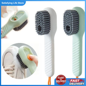 Multifunctional Liquid Shoe Brush Automatic Liquid Adding Soft Fur Cleaning Brush Press Type Household Soap Dispenser