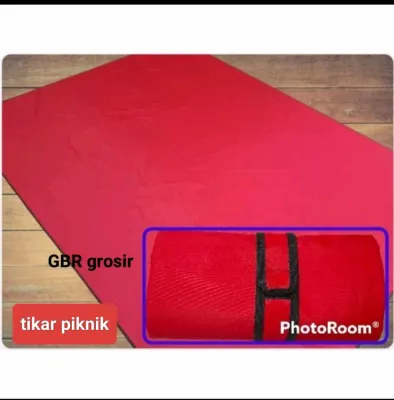 Tikar Lipat Piknik Anti Air 200x150 cm Bahan Kanvas Polos