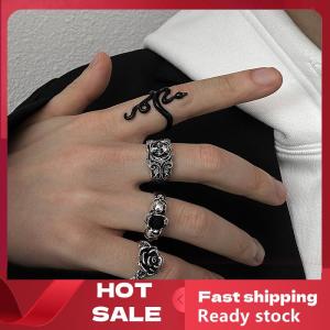 🚚【Local Express Delivery】🚚 1Set Fashion Creative Punk Poker Joker Rings For Men Retro Personality Goth Skeleton Couple Rings Jewelry Accessories Gifts