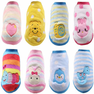 ฤดูใบไม้ร่วงฤดูหนาวการ์ตูนลูกสุนัขสัตว์เลี้ยงเสื้อโค้ทแมวแจ็คเก็ตขนแกะที่อบอุ่นชุดสุนัขเสื้อผ้าสําหรับสุนัขขนาดเล็กชิวาวายอร์คเชียร์เสื้อผ้า