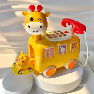 Đồ Chơi Điện Thoại Phát 64 Bài Hát Có Đèn 16 chức năng Xe Kéo Điện Thoại Bàn Hình Mèo Cho Bé Trai Bé Gái