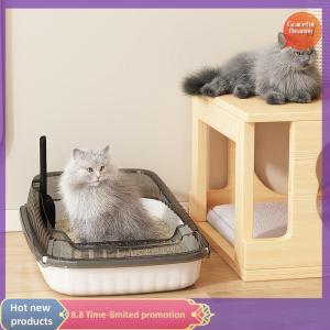 Graceful Cat Litter Box Semi-closed Open Splash-proof Cat Excrement Basin Cat Toilet Large Thickened Cat Kitten Potty