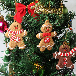 【Neatly】   6Pcs/Set Mini Gingerbread Man Christmas Decorations Snowman Christmas Tree Pendant Xmas Decoration Ornaments for Home Room
