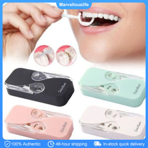 Automatic Dental Floss Picks Cases Dental Floss Stick Storage Dispenser Portable Teeth Floss Storage Box With 12 Toothpick