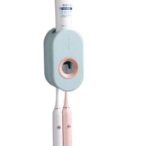 MMLUCK Automatic Toothpaste Squeezers Punch-Free Wall Mounted Stand Toothpaste Dispenser Durable Easy Installation Lazy Toothbrush Holder for Bathroom