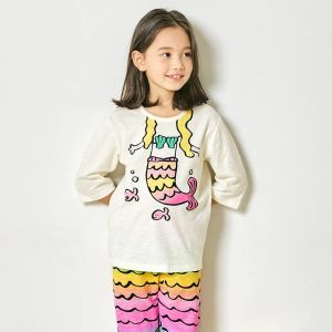 Bộ lửng quần áo thun cotton mặc nhà mùa hè cho bé gái Unifriend Hàn Quốc 2023-2