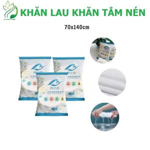 Khăn tắm nén du lịch vải cotton mềm mại thấm hút tốt tiện lợi kích thước 70x140 cm dùng nhiều lần - compressed towel