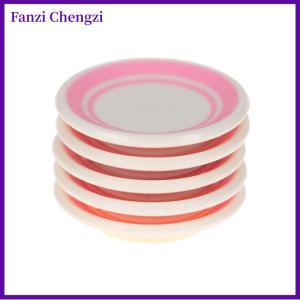 Fanzi 5 cái túi 1:12 Dollhouse thu nhỏ đầy màu sắc tấm món ăn phụ kiện nhà bếp đồ chơi