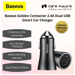 Baseus Golden Contactor 2.4A Dual USB Smart Car Charger