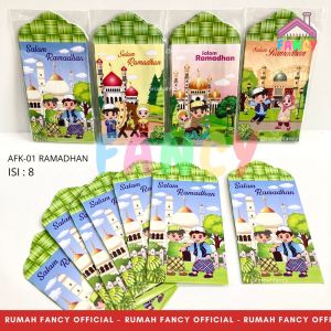 [1PAK] Angpao isi 8 PCS Amplop Lebaran Kecil Pendek PREMIUM Seri Kartun Lucu / Ramadhan / Ornamen Masjid / Snack TERBARU 2025