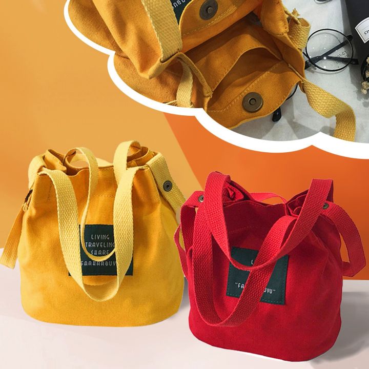 Ladies Messenger Bag Mini Canvas Bag Cloth Bag Cute Portable Bucket Bags Lazada Singapore