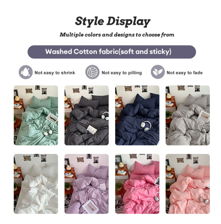Dansunreve%20Washed%20Cotton%20Duvet%20Cover%20Single%20Queen%20Plain%20Quilt%20Cover%20Grey%20Blue%20Coffee%20Khaki%20Pink%20Quilt%20Cover%20King/Super%20King%20-%20Image%203