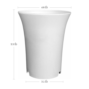 กระถาง กระถางแคคตัส กระถางปากแตร 4.5 นิ้ว สีขาว Bundle 50 ใบ ชิ้น อัน