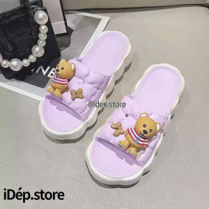 Dép nữ 2 quai ngang đế dày 4cm họa tiết Chibi siêu nhẹ êm chân thời trang mùa hè iDÉP DL374