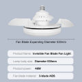 Jiditech Invisible Ceiling Fan Light Luxury Invisible Blade Fan Lamp E27 Interface With Remote Control Fan Lamp. 