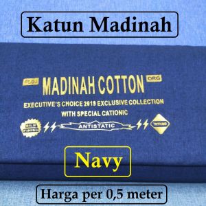 (05 m) Bahan Kain Katun Madinah Harga Per Setengah Meteran Polos Ori Premium Lembut dan Adem Untuk Baju Gamis