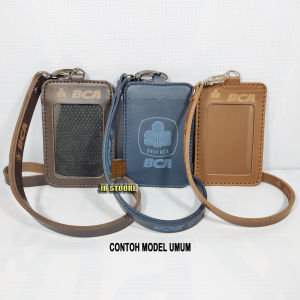Tempat Id Card Bank BCA Kulit / Id Card Holder Bank Bca Gantung / nametag bank bca kulit