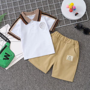 0-5 years old Boys suit Childrens summer polo shirt short sleeved+shorts two-piece set Comfortable clothing for baby boys