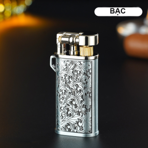 Bật lửa Chief gas đá rảnh tay hình hoa văn kim loại - xài gas