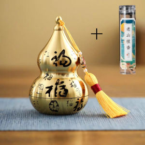 葫芦 2025新款百福铜葫芦香炉 铜香炉 檀香爐 家用香薰 FENG SHUI Gourd Incense Burner Incense stick Holder 檀香/沉香/艾草/鹅梨帐中香/龙涎香 招财 风水 招财摆件 送礼