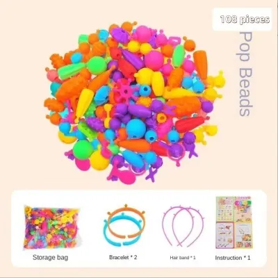 Creative DIY Handmade Pop Beads Toy Accessory Set Girl Jewelry Necklace & Bracelet Crafts Pop Beads Toys