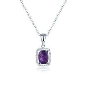 Lohaspie Jewelry Pure Pendants Silver 925 Original Natural Garnet 925 Sterling Silver Simple Stytle Womens Holiday Gift