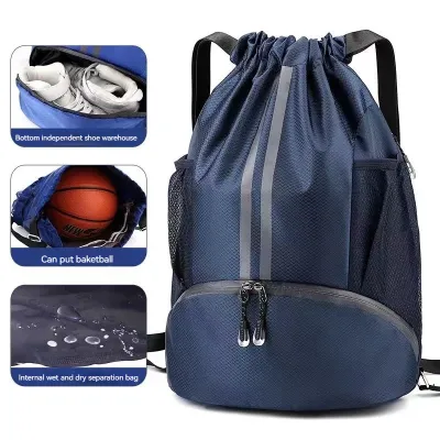 Goldstar Sports Backpack Oxford Waterproof Drawstring Bag Basketball Bag Large Capacity With Shoe Compartment school bag