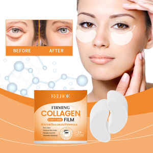 EELHOE แผ่นแปะคอลลาเจนละลายน้ำได้แผ่นฟิล์มต้านริ้วรอยลบวงกลมมืดมาสก์หน้าให้ความชุ่มชื้นครีมบำรุงผิวดูแลผิวที่ตาแผ่นฟิล์มคอลลาเจนที่ละลายน้ำได้ฟิล์มติดกระจกห้องน้ำให้ความชุ่มชื่นแบบ DIY แผ่นผ้าปิดตาฟิล์มคอลลาเจนแบบผ้าปิดตา