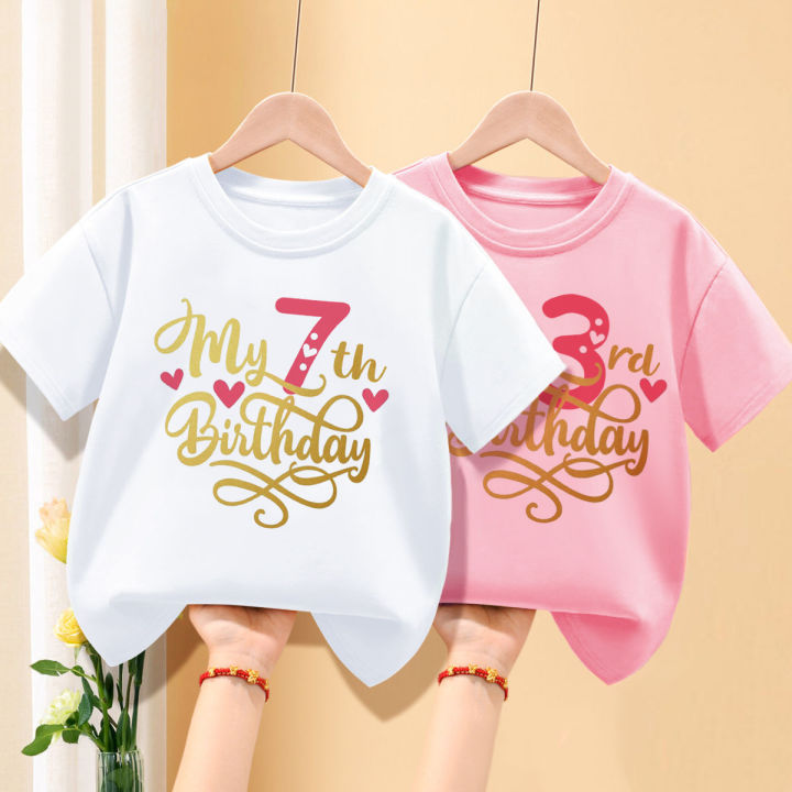 My Birthday Tshirt Number 1-12 Print Girls T Shirt Princess Girl Tops Tee  Baby Clothes Birthday Party Kids Tshirt Childrens Gift Lazada PH
