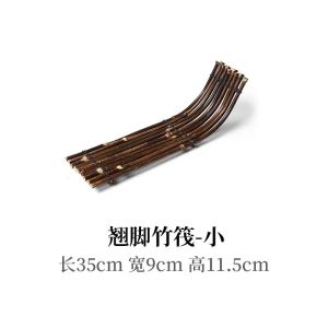 FFBH Bamboo Crafts Bamboo Raft Sushi Plate Japanese and Korean Sushi Restaurant Sashimi Shop Dishes Placement Decorative Bamboo Raft 5Y6Z3
