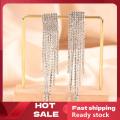 🚚【Local Express Delivery】🚚 S925 silver needle Classic Shiny Crystal Earrings Ladies Exaggerated Long Earrings Tassels Rhinestone Earrings Fashion Korean Ea. 