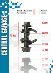 Baut Chamber Spooring 15 mm (1set isi 2 pcs)