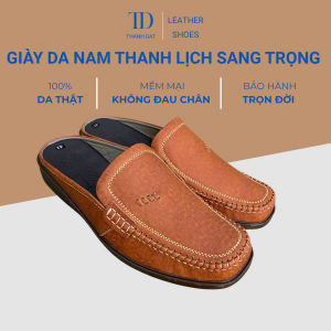 Giày sục nam da bò cao cấp THÀNH ĐẠT TD3421 giày được làm từ da bò 100%