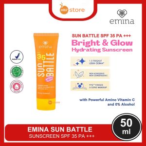 Emina Sun Battle SPF 35 PA+++ 50ml BPOM - Sunscreen Emina Bright Glow & Acne Clear