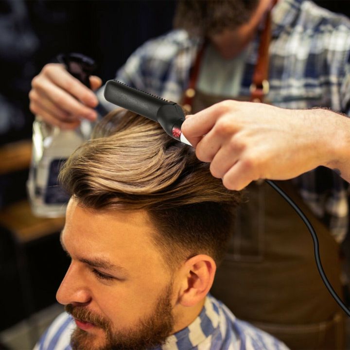 Electric Hair Straightener Brush Men Quick Beard Straightener