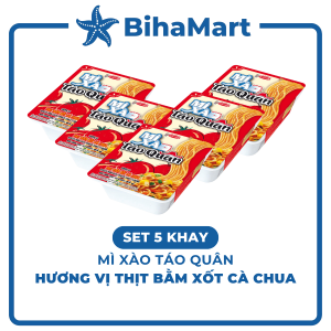 [SET 5 KHAY] - ACECOOK - Mì xào TÁO QUÂN thịt bằm xốt cà chua (85g/ khay) (Mì Táo Quân đỏ)- Mì Táo quân thịt bằm sốt cà chua/ Mì Táo quân sốt cà chua - Mì khay Táo Quân thịt bằm xốt cà chua