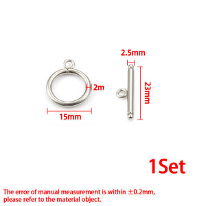 สร้อยข้อเท้าแบบ Diy เครื่องประดับอัญมณีหัวเข็มขัด OT สแตนเลสตะขอต่อกระดุมคิวบา