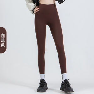 ＜915＞LULU Same Style High Waist Nude Feel No Embarrassment Line Yoga Pants Women   Elastic Skinny Hip Raise Sports Fitness Leggings