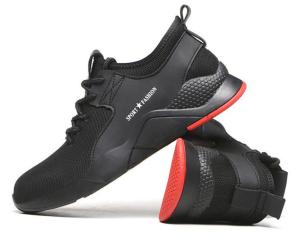 QINHUIZE Mens Steel Toe Work Safety Shoes Casual Breathable Outdoor Sneakers Puncture Proof Boots Comfortable Industrial Shoes for Men