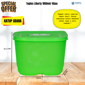Toples Plastik Indra Liberty 1800 ml/ dilengkapi katup udara/food storage