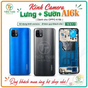 Vỏ lưng + viền oppo a16kdùng thay thếkèm kính camera /khay sim