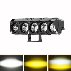 New 2PCS Mini Driving Light With 3 Way Switch Dual Color High and Low For Motorcycle Car Accessories