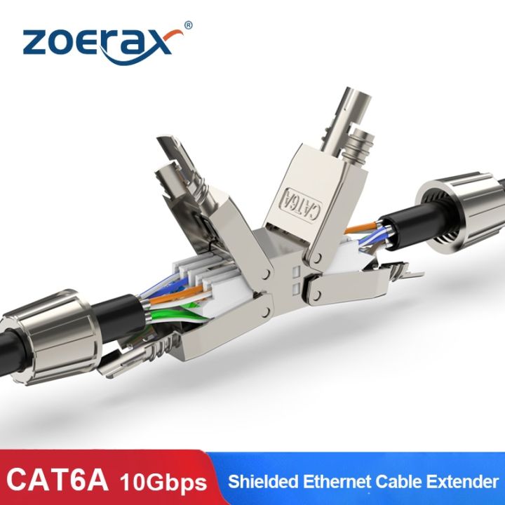 ZoeRax Cat6A Cat7 Cable Extender Junction Adapter Connection Box RJ45