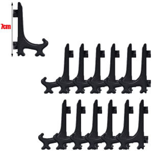 2/3/4 Inches Plastic Easels Painting Display Stand Mini Picture Plate Rack Holder Transparent/Black Folding Acrylic Stand Easel Portable Photo Easel Dish Plate Holder