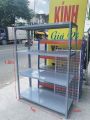 Kệ sắt  V lỗ đa năng 4 tầng, dài 1m x rộng 40cm x cao 1.2-1.5m. Lắp Ghép Đa Năng, kệ trưng bày sản phẩm. 