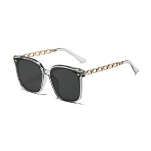 Kacamata Hitam Wanita Frame Model Rantai Logam Plastik Oversized Women Sunglasses Chain Frame Mode Fashion Ootd Style