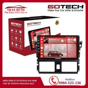 [Tặng phần mềm VIETMAPS1 Bản quyền] Màn hình android Gotech GT6 New.cho xe Yaris 2012-2017Ram 2GB-Rom 16GB chíp 8 nhânlắp sim 4G 5G thu phát wifi xem camera ô tô TẶNG bản đồ dẫn đường VIETMAP S1-NAVITEL Màn hình ô tô giá rẻ DVD oto.