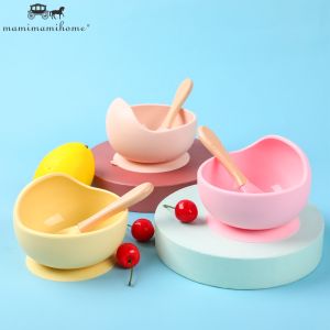 Mamimami Home 1Pc Baby Feeding Bowl Set Food Grade Silicone High Temperature Disinfection Anti-Fall Kids Dinner Lunch Tableware